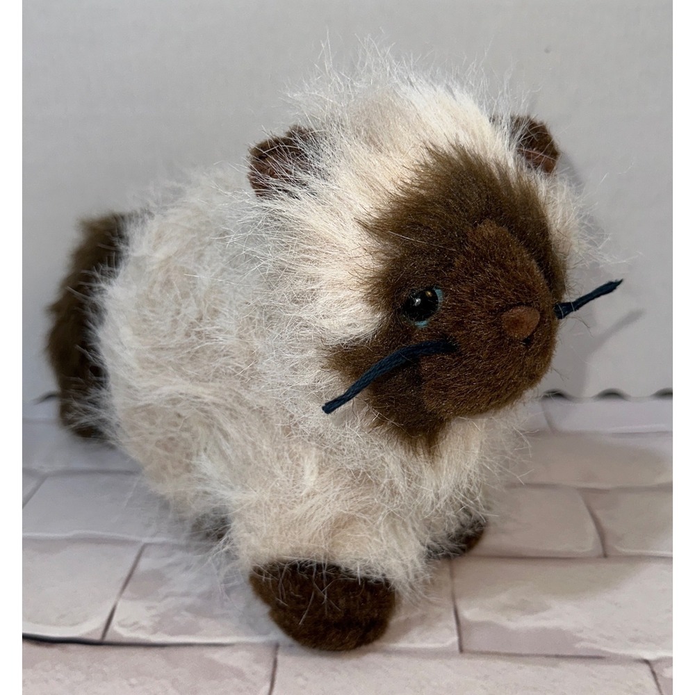 Ganz Webkinz Himalayan Cat Plush Stuffed Animal Cream Brown Shaggy Fur W Logo